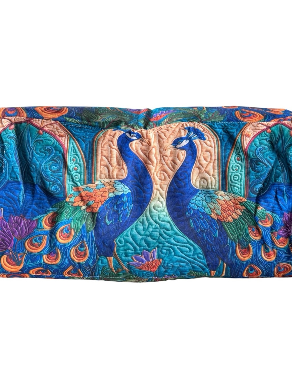 Handcrafted Peacock pattern Weekender/Tote - Picture 3 of 5